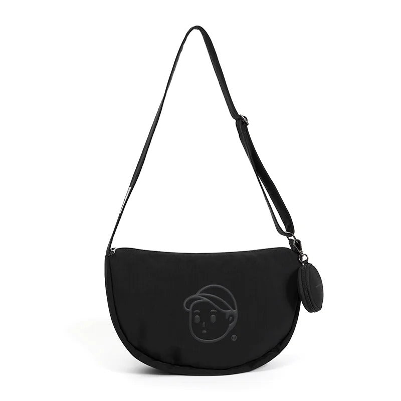 FINERWORLD Crescent Dumpling Crossbody Bag in Deep Black - color swatch