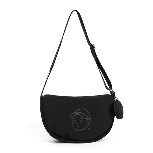 FINERWORLD Crescent Dumpling Crossbody Bag in Deep Black - color swatch