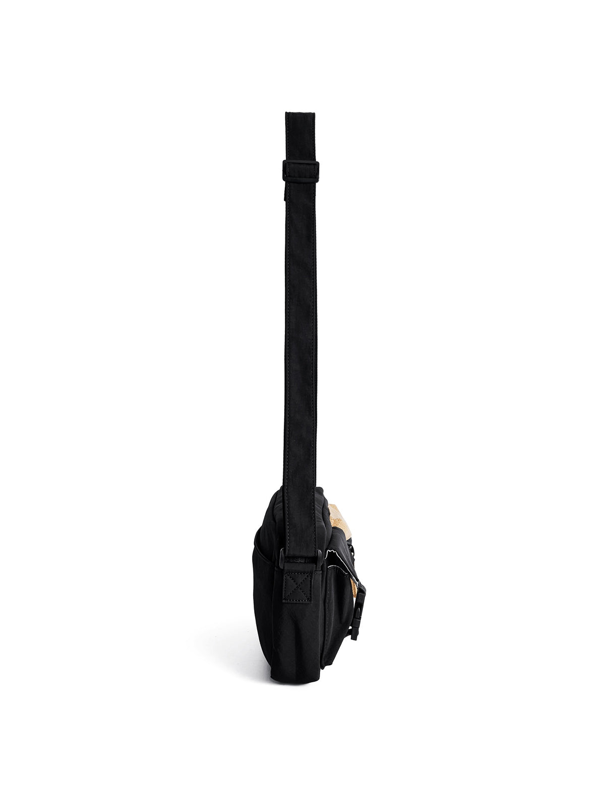 FINERWORLD C1 Patch Pocket Crossbody Bag in Deep Black - studio angle 02
