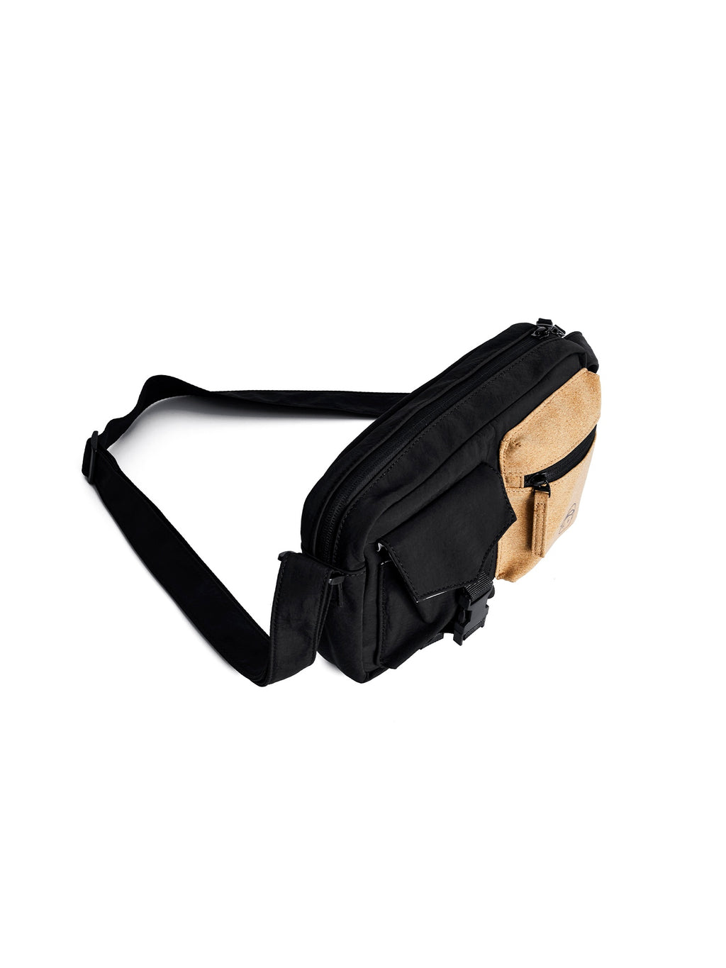 FINERWORLD C1 Patch Pocket Crossbody Bag in Deep Black - studio angle 03