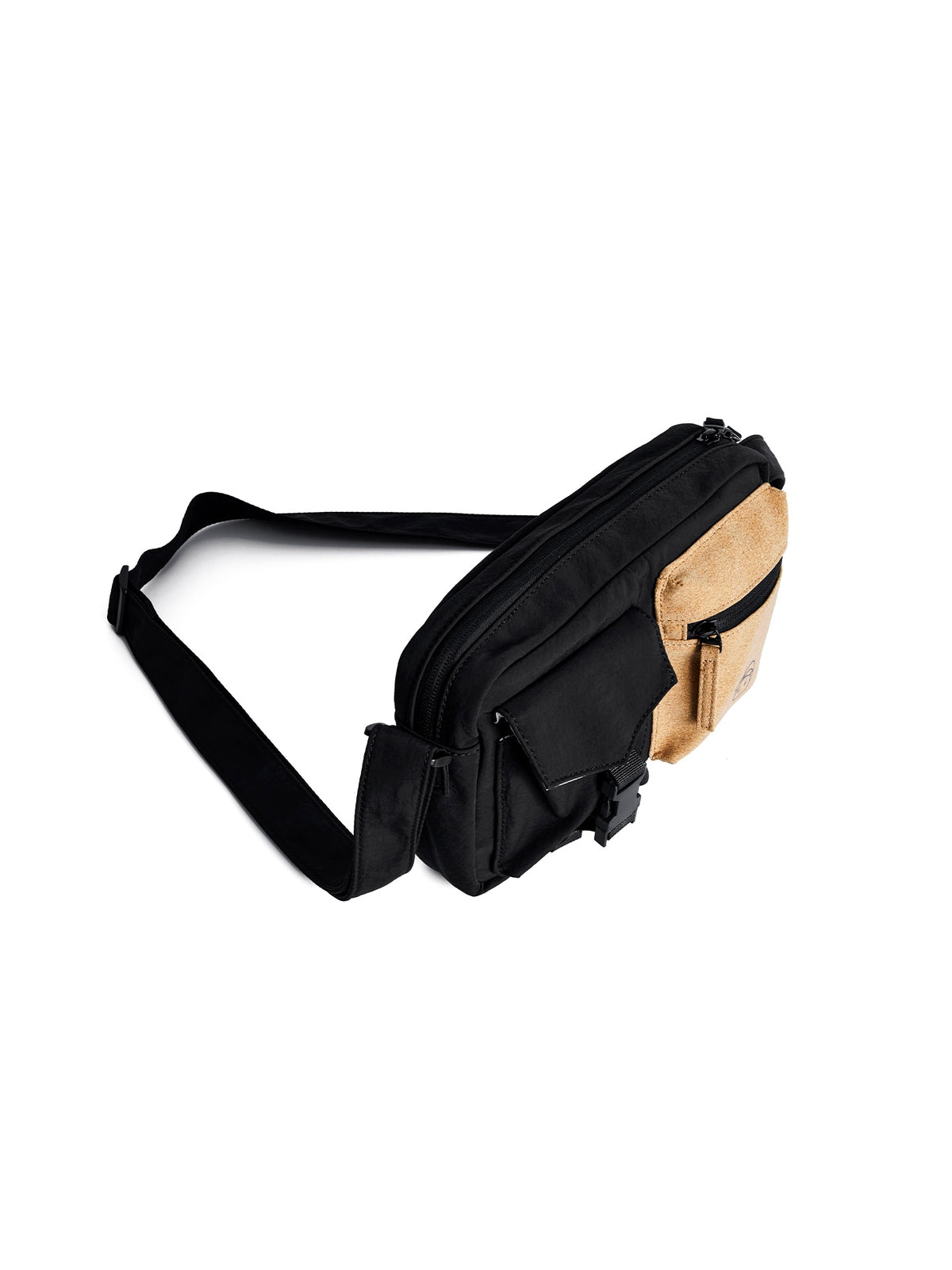 FINERWORLD C1 Patch Pocket Crossbody Bag in Deep Black - studio angle 03