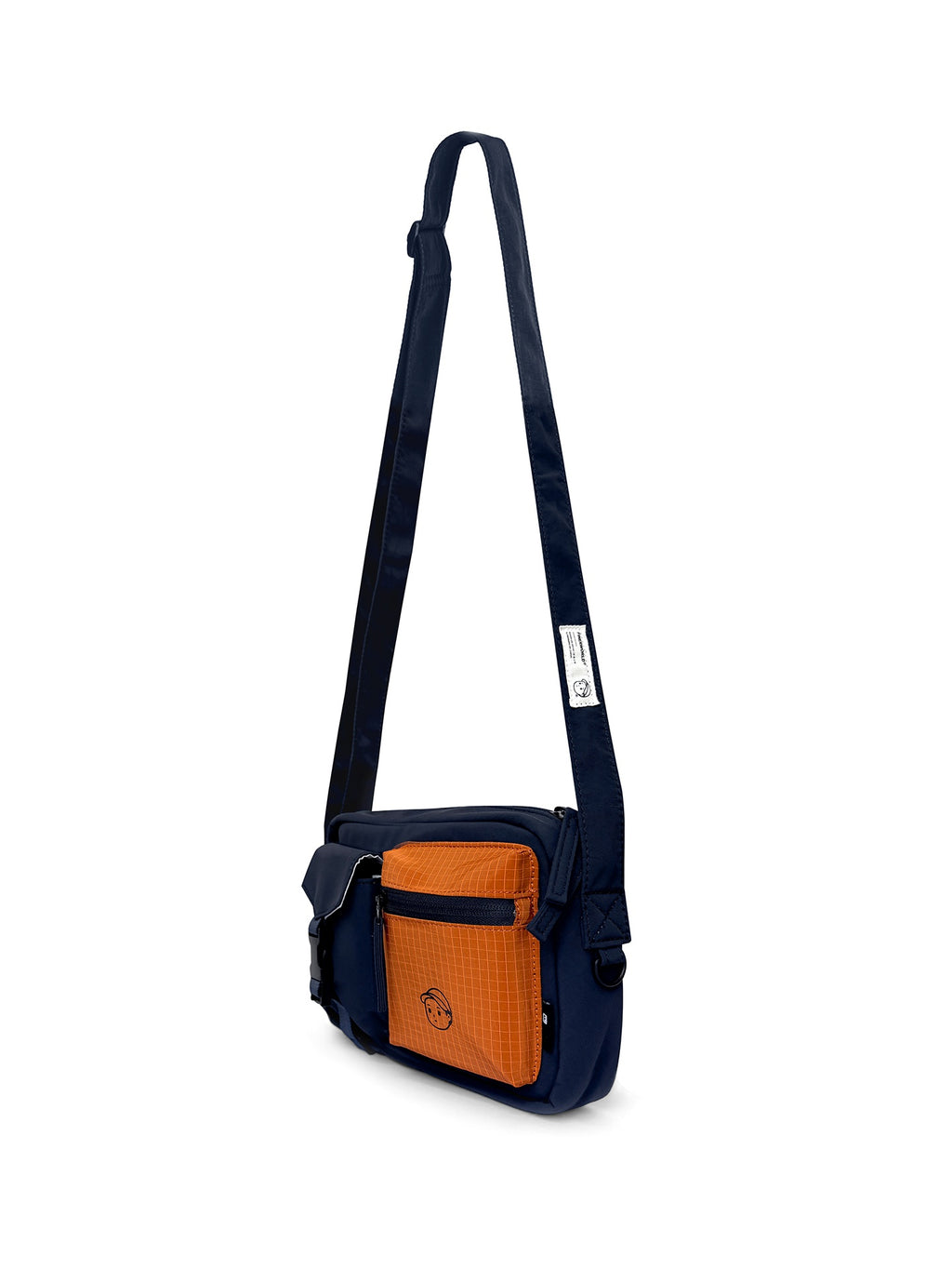 FINERWORLD C1 Patch Pocket Crossbody Bag in Navy - studio front