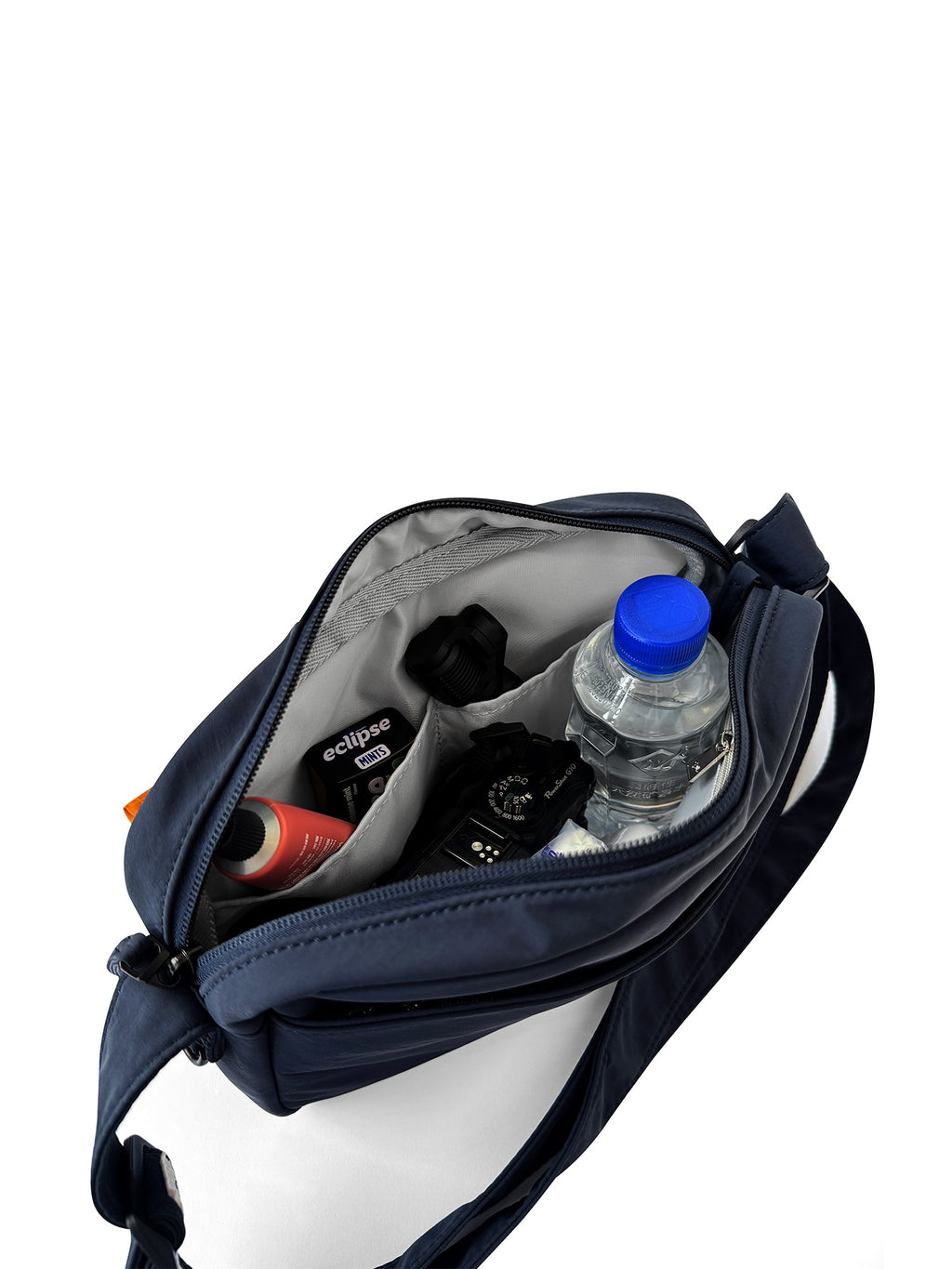 FINERWORLD C1 Patch Pocket Crossbody Bag in Navy - studio angle 03
