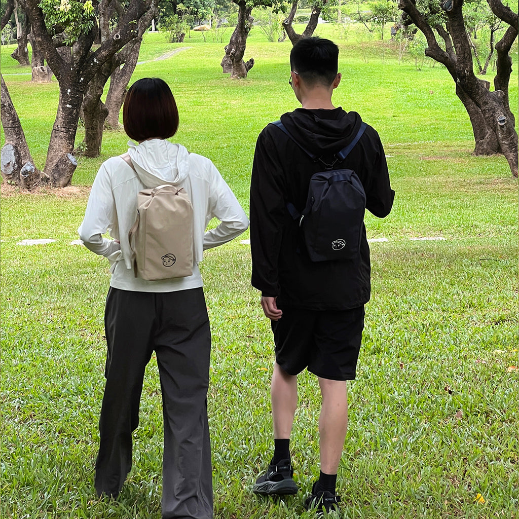 Daily Carry Backpack in Navy – on-body shot 02