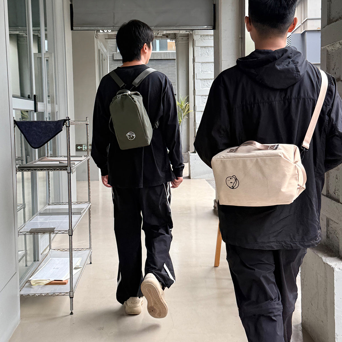 Daily Carry Backpack in Olive – on-body shot 01