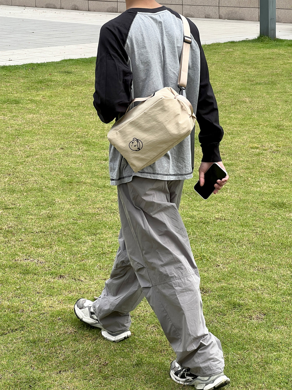 Daily Carry Backpack in Rock Sand – on-body shot 02