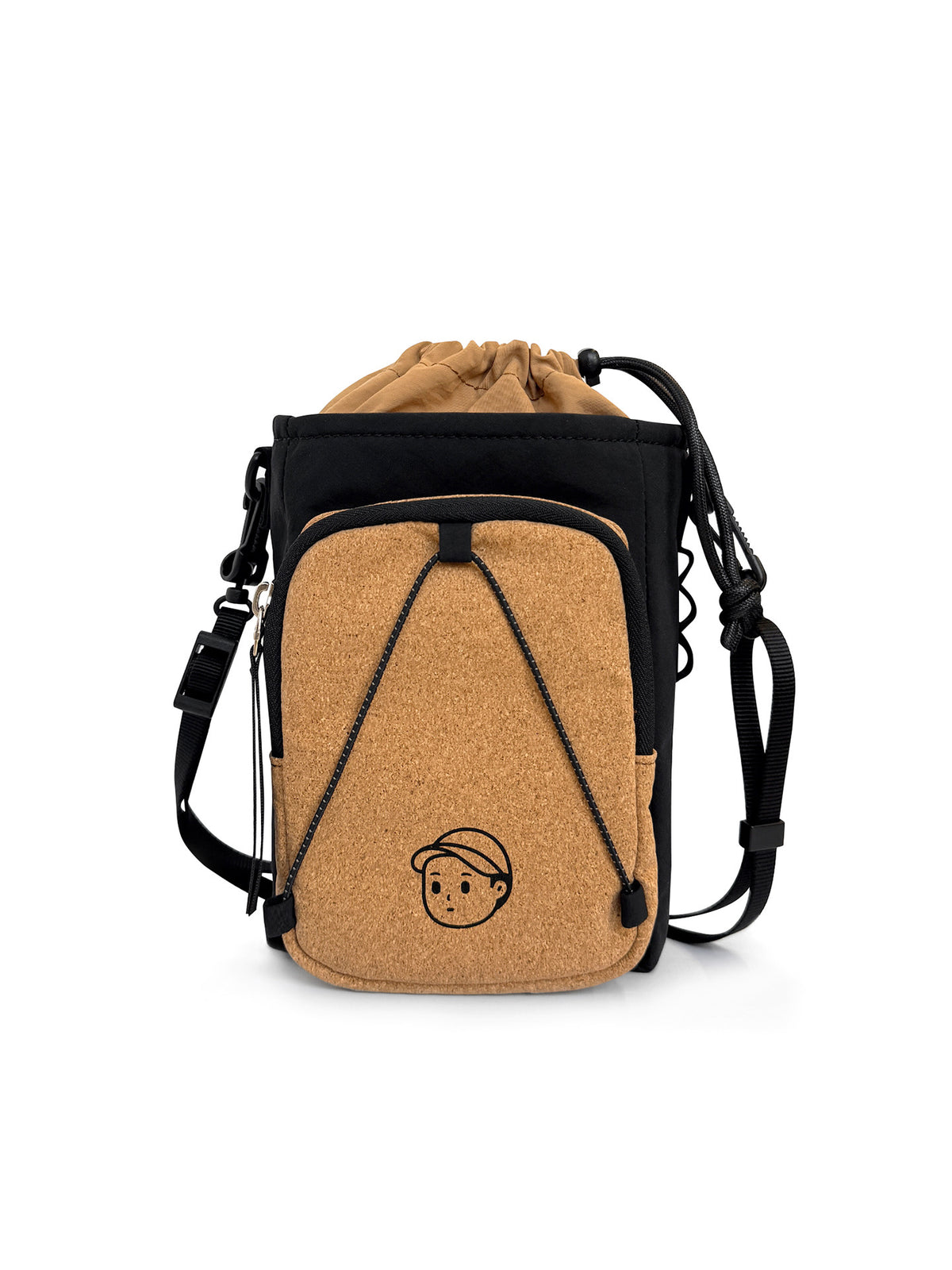 Hands-Free Crossbody in Deep Black Cork – multi-angle view 02