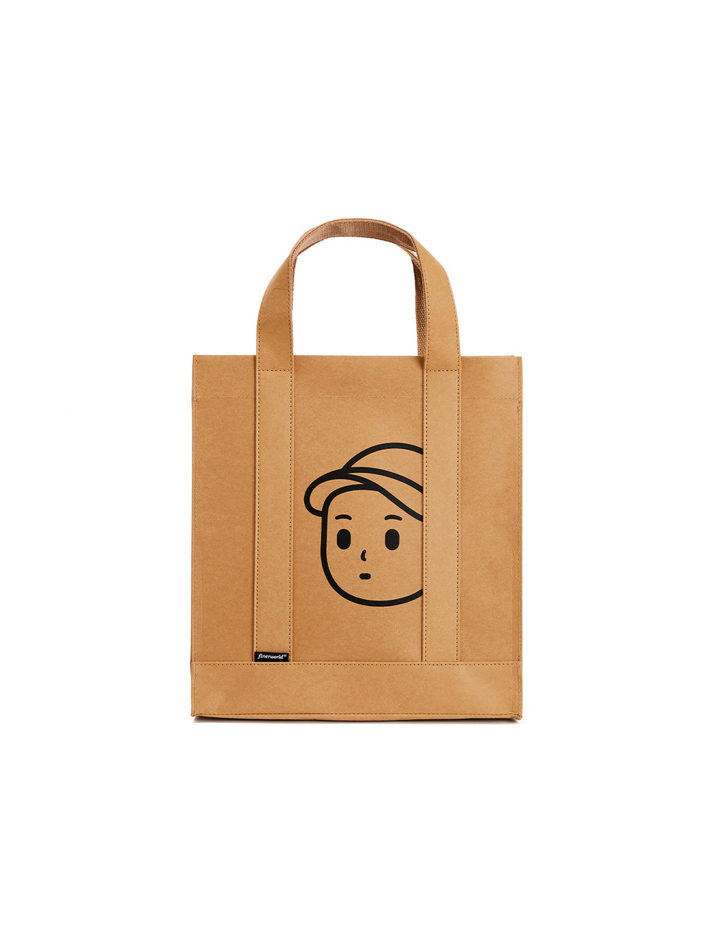 Kraft Paper Square Tote in Small – front studio
