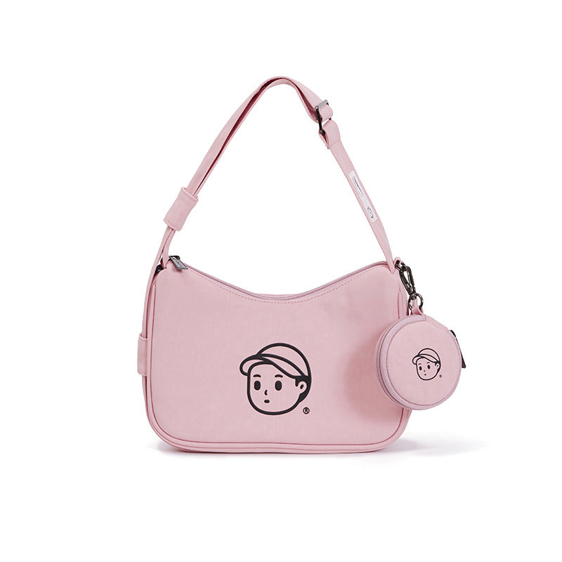 Nylon Shoulder Bag in Limited Pink – product front color view