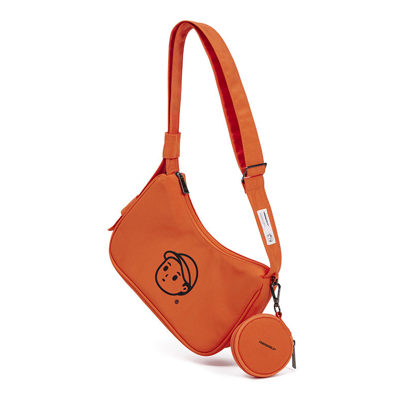 Nylon Shoulder Bag in Soft Orange – multi-angle view 01
