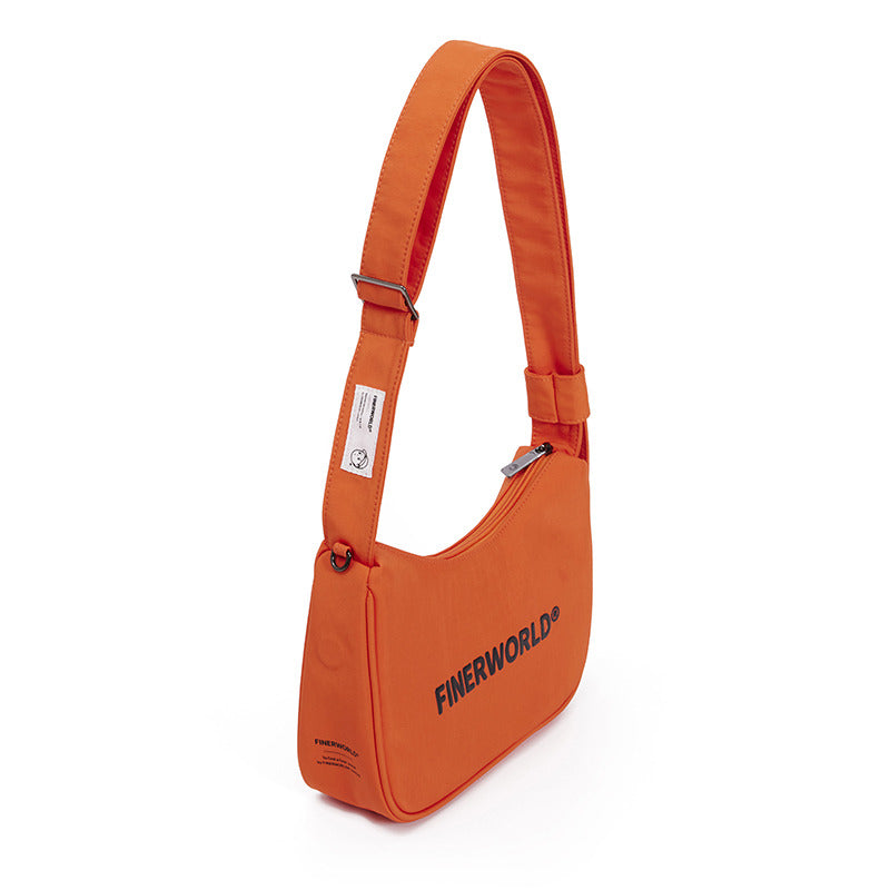Nylon Shoulder Bag in Soft Orange – multi-angle view 02
