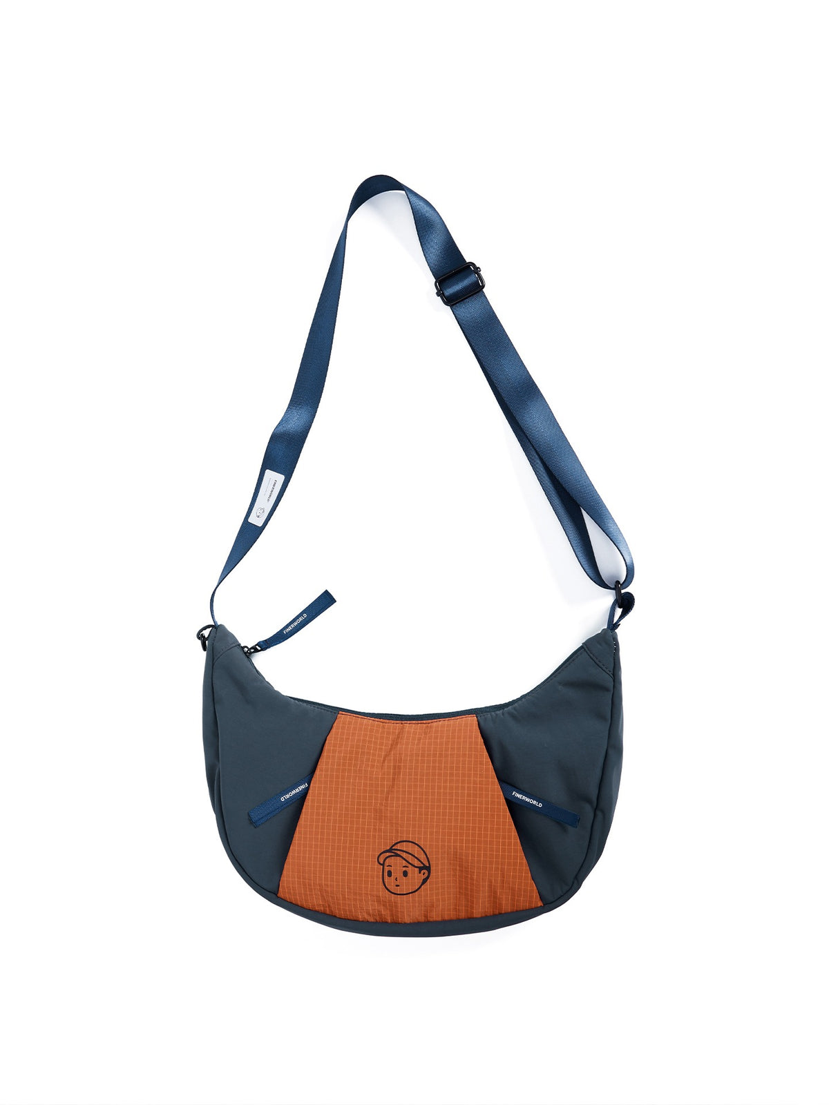 Patchwork Dumpling Bag in Navy – product front color view