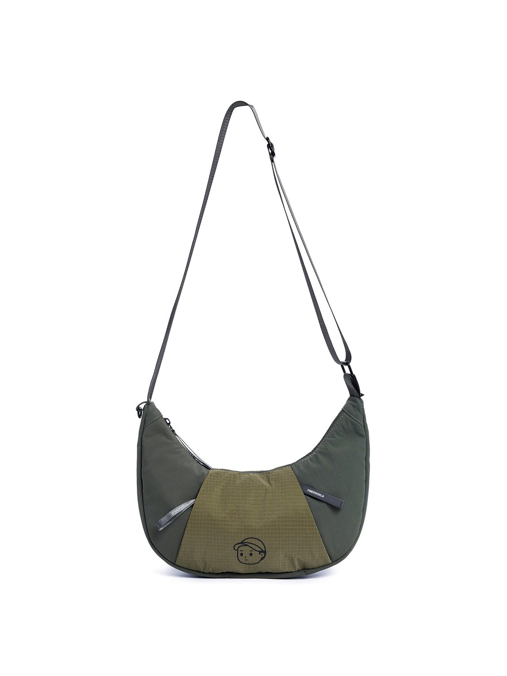 Patchwork Dumpling Bag in Olive – product front color view
