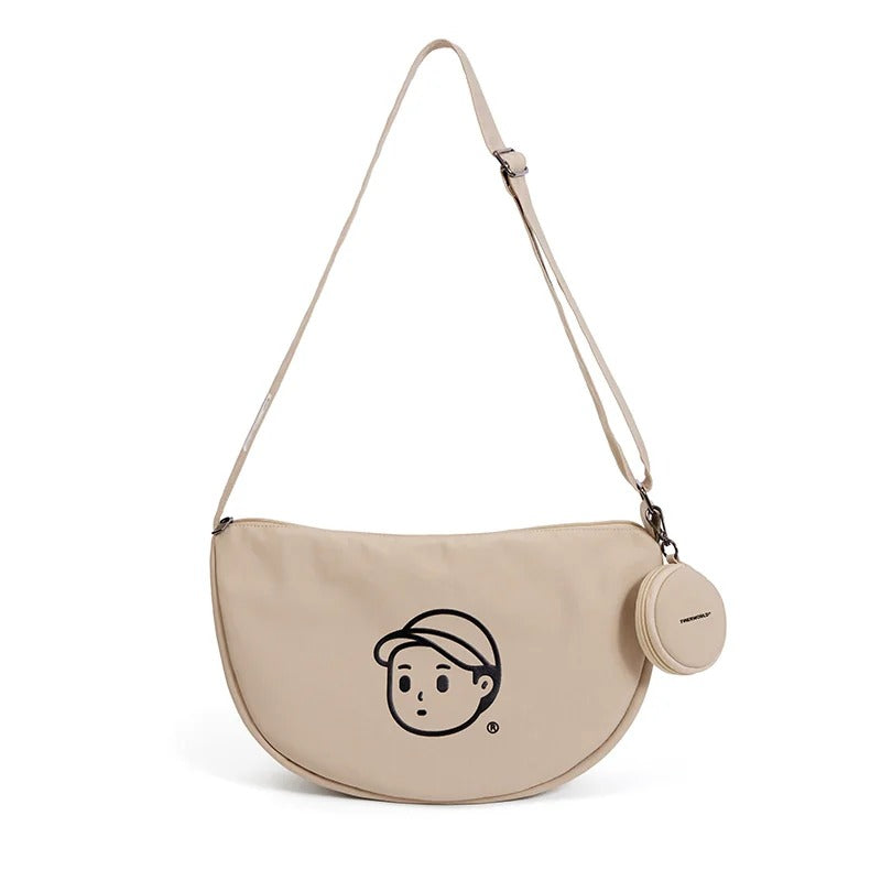 FINERWORLD Crescent Dumpling Crossbody Bag in Rock Sand - color swatch