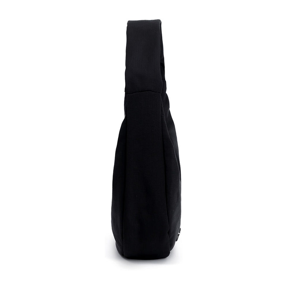 FINERWORLD Ultralight Nylon Underarm Bag in Deep Black - side or open interior