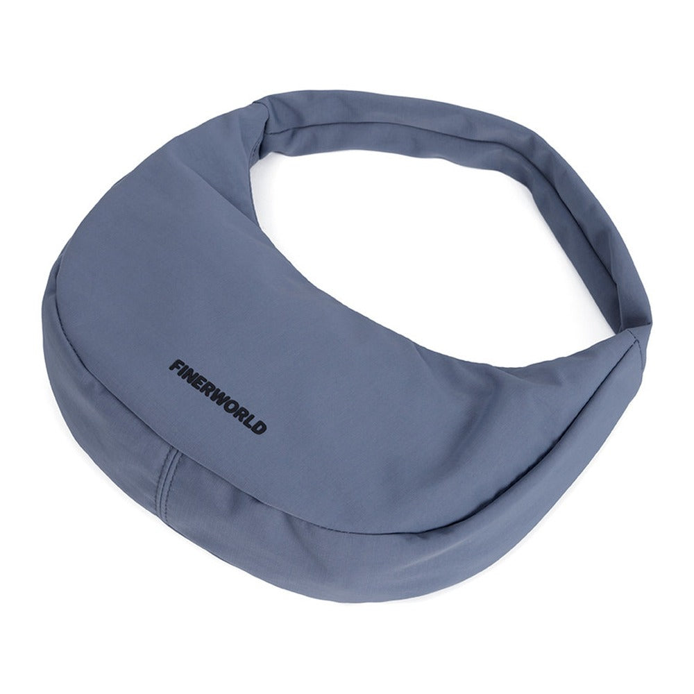 FINERWORLD Ultralight Nylon Underarm Bag in Mist Blue - FINERWORLD wordmark face